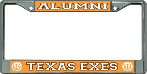Texas Exes Alumni Chrome License Plate Frame