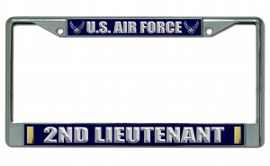 U.S. Air Force 2nd Lieutenant Chrome Photo License Plate Frame