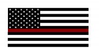 Firefighter Thin Red Line American Flag Photo License Plate
