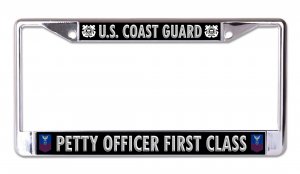 U.S. Coast Guard Petty Officer First Class Chrome Frame