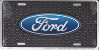 Ford Oval On Honeycomb Metal License Plate