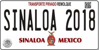 Sinaloa Mexico Photo License Plate