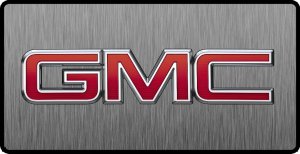 GMC Red Logo 3D Look Flat Photo License Plate
