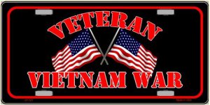 Veteran Vietnam War Metal License Plate