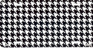 Houndstooth - White and Black License Plate