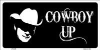 Cowboy Up with Cowboy Silhouette License Plate