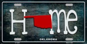 Oklahoma Home State Outline Metal License Plate