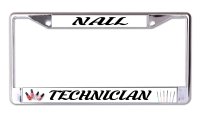 Nail Technician Chrome License Plate Frame
