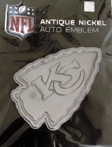 Kansas City Chiefs Antique Nickel Auto Emblem