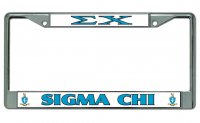 Sigma Chi Chrome License Plate Frame