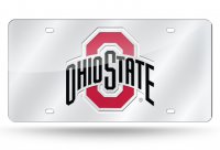 Ohio State Buckeyes Logo Silver Laser License Plate