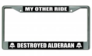 My Other Ride Destroyed Alderaan Photo License Plate Frame