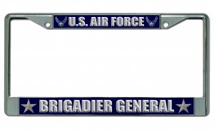 US Air Force Brigadier General Chrome Photo License Plate Frame