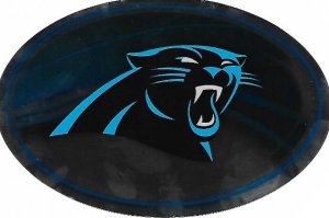 Carolina Panthers Chrome Die Cut Oval Decal