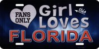 This Girl Loves Florida Metal License Plate