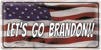 Let's Go Brandon On U.S. Flag Photo License Plate