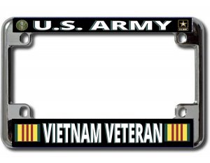 U.S. Army Vietnam Veteran Chrome Motorcycle License Plate Frame
