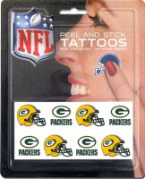 Green Bay Packers 8-PC Peel and Stick Tattoo Set