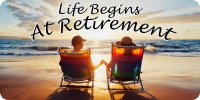 Life Begins At Retirement Photo License Plate