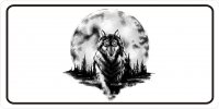 Wolf In Moon Photo License Plate