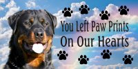 You Left Paw Prints On Our Hearts Photo License Plate
