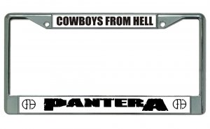 Pantera Cowboys From Hell Chrome License Plate Frame