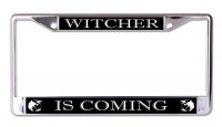 Witcher Is Coming Chrome License Plate Frame