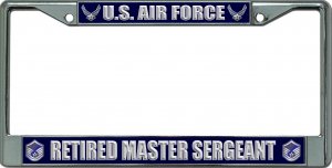 U.S. Air Force Retired Master Sergeant Chrome Frame