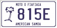 American Samoa Custom Photo License Plate