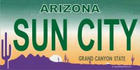 Arizona Sun City Photo License Plate