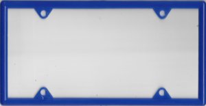 Blue Plastic License Plate Frame