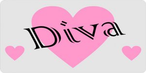 Diva Photo License Plate