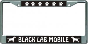 Black Lab Mobile Chrome License Plate Frame