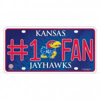 Kansas Jayhawks #1 Fan Metal License Plate