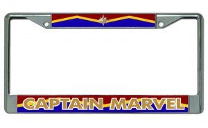 Captain Marvel Chrome License Plate Frame