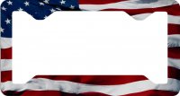 American Flag Wavy Thin Style License Plate Frame