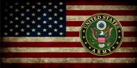 U.S. Flag Worn Army Insignia Photo License Plate