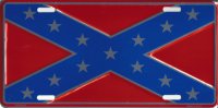 Confederate Rebel Flag Anodized License Plate