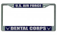 U.S. Air Force Dental Corps Chrome License Plate Frame