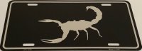 Scorpion Black Brushed Chrome Metal License Plate