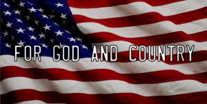 For God And Country On American Flag Photo License Plate