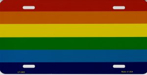 Rainbow Gay Pride Flag Metal License Plate