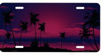 Sunset Pink Metal License Plate