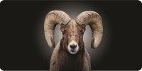 Ram Sheep Centered On Black Photo License Plate