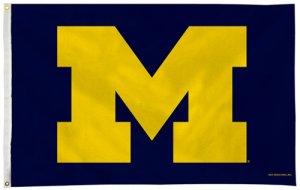 Michigan Wolverines Power M Logo Banner Flag