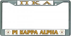 Pi Kappa Alpha Chrome License Plate Frame