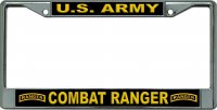 U.S. Army Combat Ranger Chrome License Plate Frame