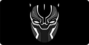 Black Panther Mask Photo License Plate