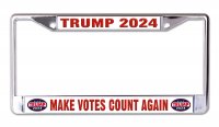 Trump 2024 Make Votes Count Again Chrome License Plate Frame
