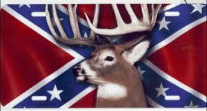 Buck on Rebel Flag License Plate
